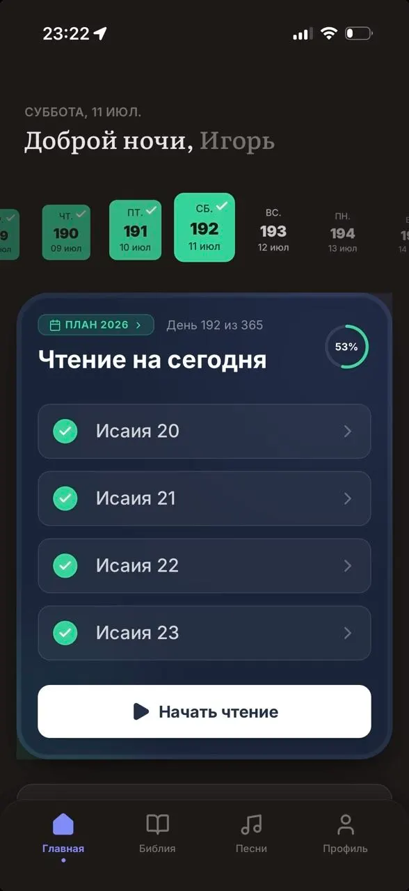 План и календарь прогресса